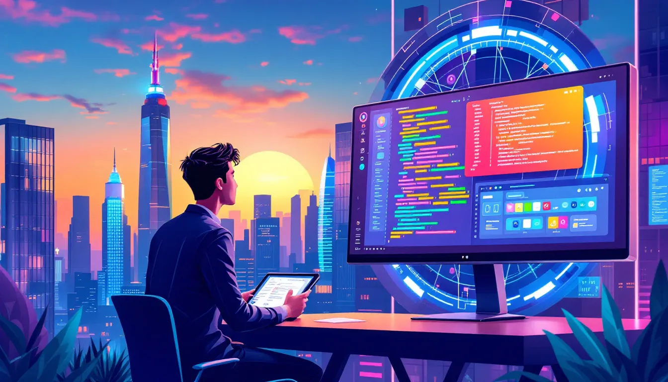 Une illustration représentant le concept d'application no code.