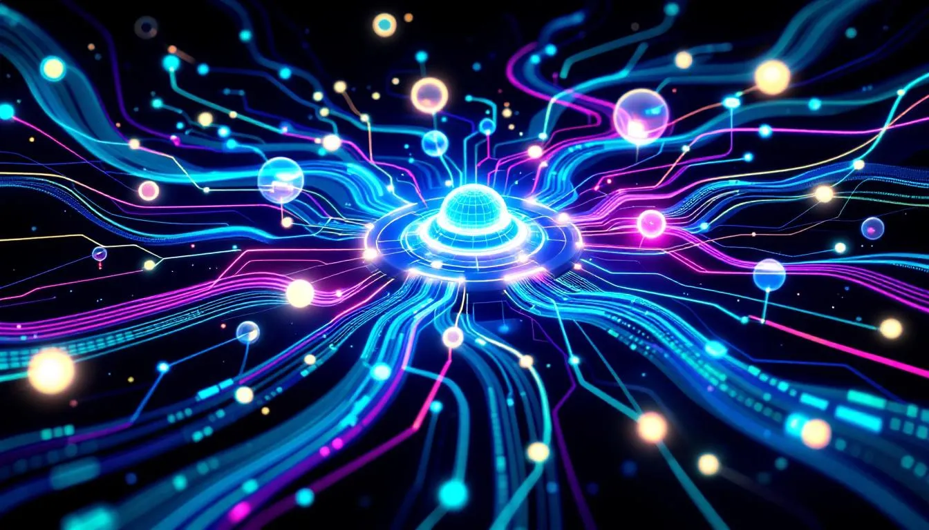 Une illustration représentant les concepts de data analytics et de big data.